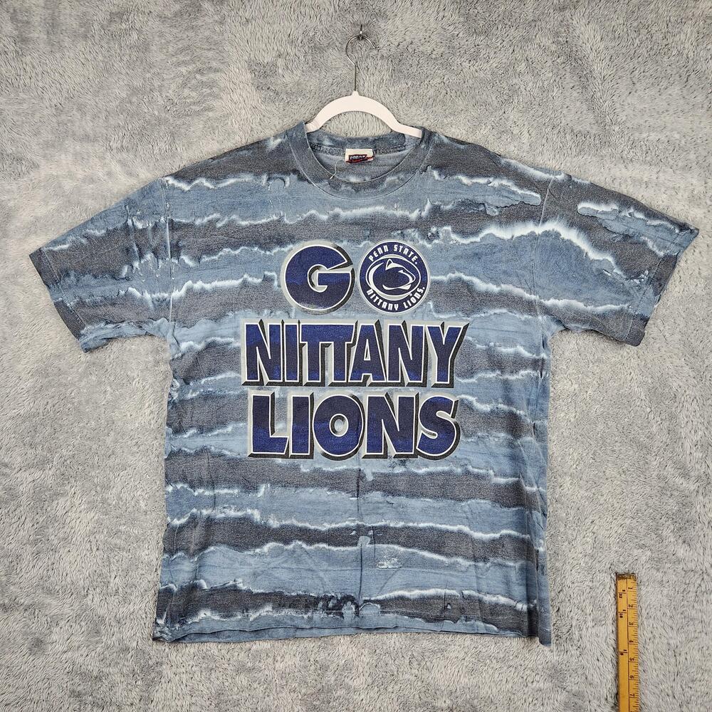 Vintage Penn State Nittany Lions Shirt Mens 2XL Blue NCAA Football Sport Tie Dye